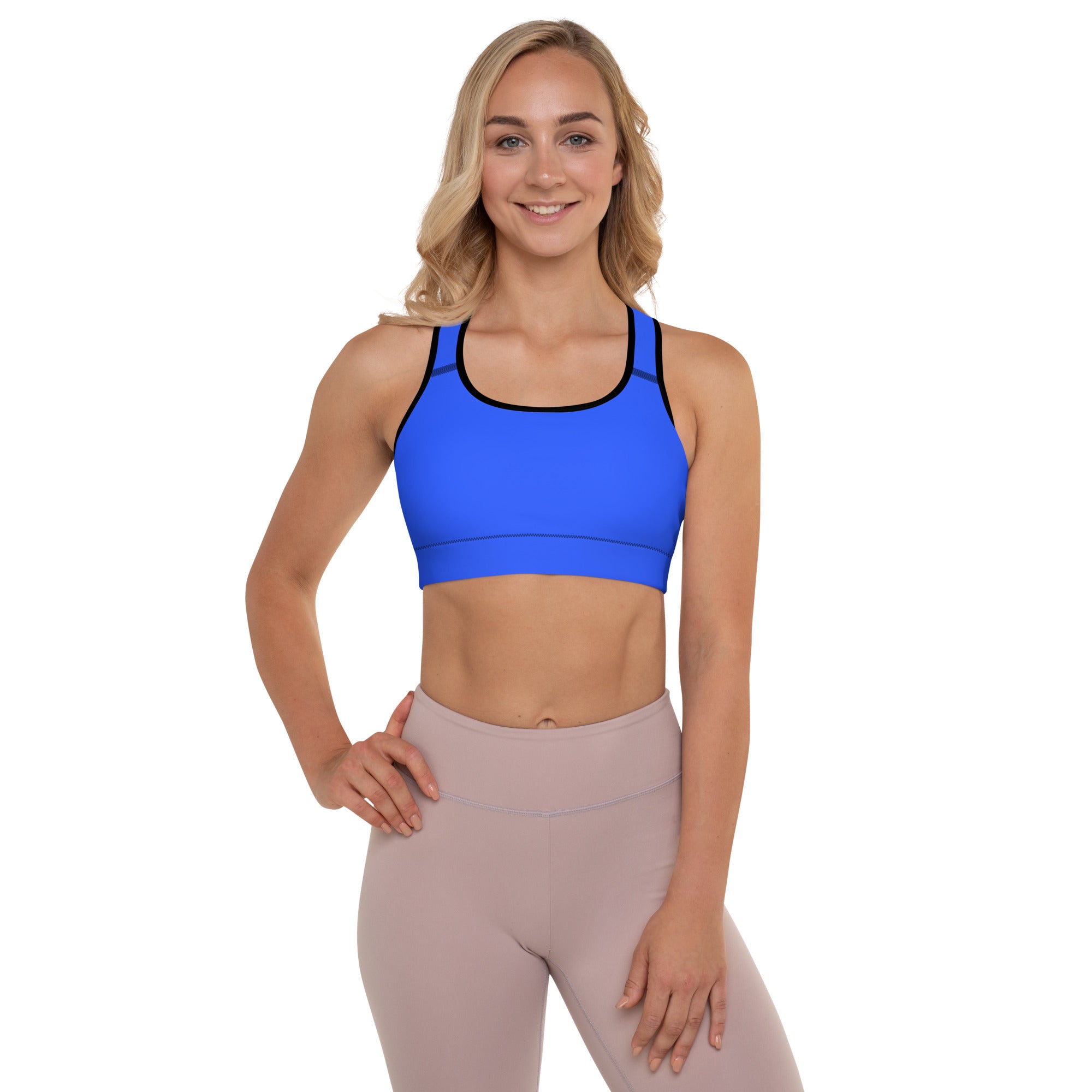 MKV Racerback Sports Bra in Neon Blue